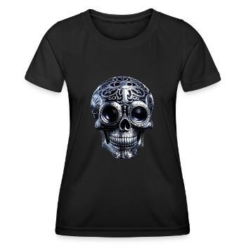 Space skull - Women's Functional T-Shirt - black - Front - AI Model Female 172 light (172cm)