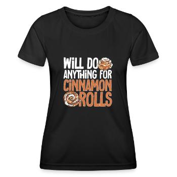 Cinnamon roll - Women's Functional T-Shirt - black - Front - AI Model Female 172 light (172cm)