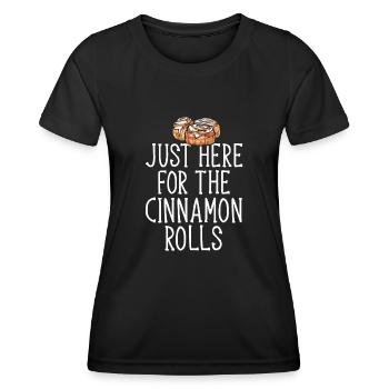 Rouleau à la cannelle - T-shirt sport Femme - noir - Devant - AI Model Female 172 light (172cm)