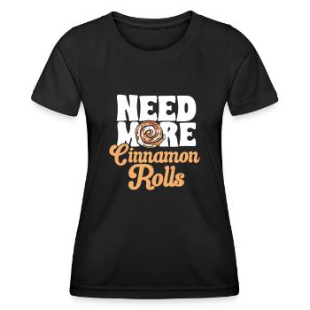 Cinnamon roll - Women's Functional T-Shirt - black - Front - AI Model Female 172 light (172cm)