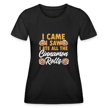 Cinnamon roll - Women's Functional T-Shirt - black - Front - AI Model Female 172 light (172cm)