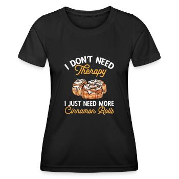Cinnamon roll - Women's Functional T-Shirt - black - Front - AI Model Female 172 light (172cm)