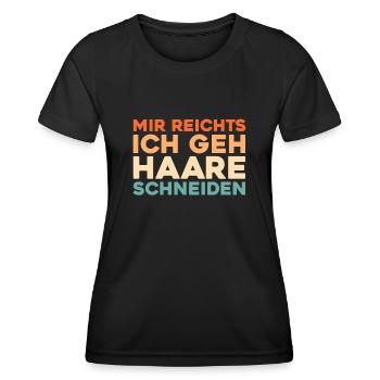 Coiffeur Coiffeur - T-shirt sport Femme - noir - Devant - AI Model Female 172 light (172cm)