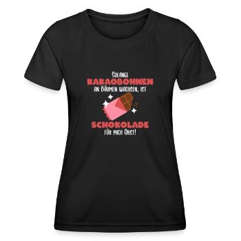 Cacao et chocolat, un dicton amusant - T-shirt sport Femme - noir - Devant - AI Model Female 172 light (172cm)