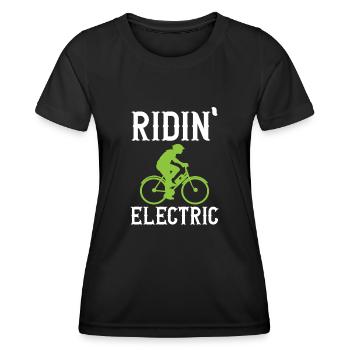 Electric Bike Cycling Biker E-Bike - Women's Functional T-Shirt - black - Front - AI Model Female 172 light (172cm)