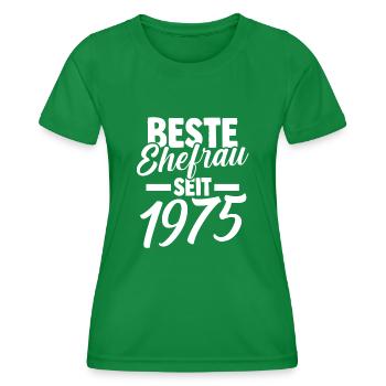 Valentinstag Beste Ehefrau Seit 1975 - Frauen Funktions-T-Shirt - Kelly Green - Vorne - AI Model Female 172 dark (172cm)