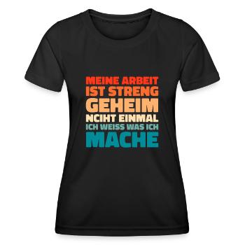 Humour noir Travail drôle Discours drôles - T-shirt sport Femme - noir - Devant - AI Model Female 172 light (172cm)