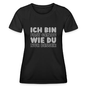 Schwarzer Humor - Frauen Funktions-T-Shirt - Schwarz - Vorne - AI Model Female 172 light (172cm)
