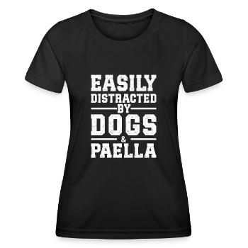 Easily Distracted By Dogs & Paella - Women's Functional T-Shirt - black - Front - AI Model Female 172 light (172cm)