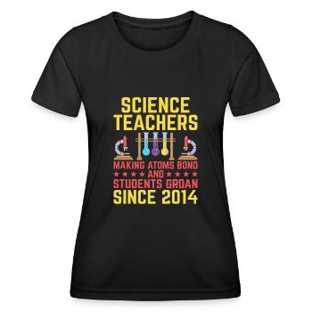 Professeur de sciences Professeur d’école Biologie Chimie P - T-shirt sport Femme - noir - Devant - AI Model Female 172 light (172cm)