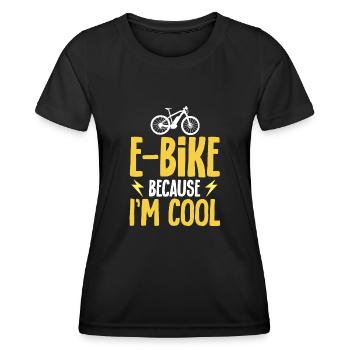 Electric Bike Cycling Biker E-Bike - Women's Functional T-Shirt - black - Front - AI Model Female 172 light (172cm)
