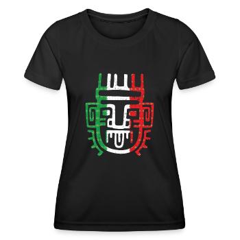 Aztekensymbol mexikanische Maya mexikanische Flagge Schuhschnabel - Frauen Funktions-T-Shirt - Schwarz - Vorne - AI Model Female 172 light (172cm)