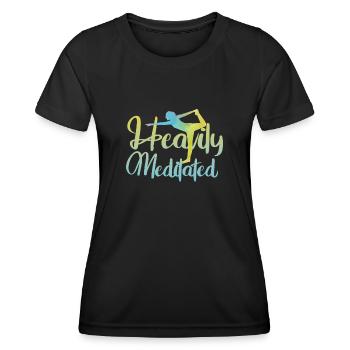 Stark meditiert - Frauen Funktions-T-Shirt - Schwarz - Vorne - AI Model Female 172 light (172cm)