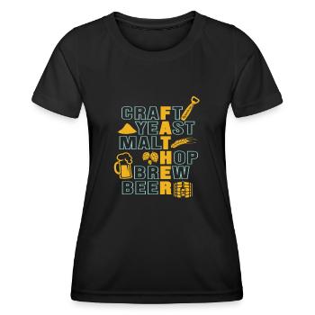 Bière artisanale de brasserie de houblon de malt à la levure artisanale - Parfait pour - T-shirt sport Femme - noir - Devant - AI Model Female 172 light (172cm)