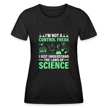 Professeur de sciences Professeur d’école Biologie Chimie P - T-shirt sport Femme - noir - Devant - AI Model Female 172 light (172cm)