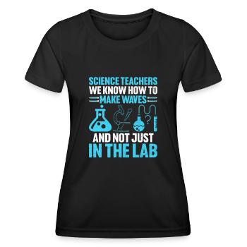 Professeur de sciences Professeur d’école Biologie Chimie P - T-shirt sport Femme - noir - Devant - AI Model Female 172 light (172cm)