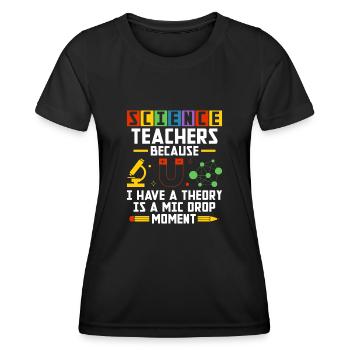 Professeur de sciences Professeur d’école Biologie Chimie P - T-shirt sport Femme - noir - Devant - AI Model Female 172 light (172cm)