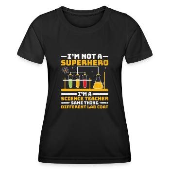 Professeur de sciences Professeur d’école Biologie Chimie P - T-shirt sport Femme - noir - Devant - AI Model Female 172 light (172cm)