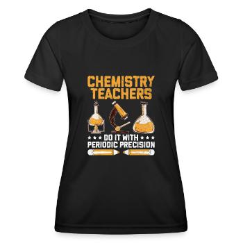 Professeur de sciences Professeur d’école Biologie Chimie P - T-shirt sport Femme - noir - Devant - AI Model Female 172 light (172cm)