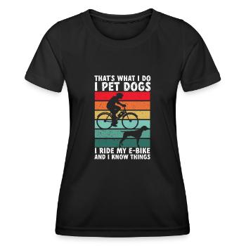 Electric Bike Cycling Biker E-Bike - Women's Functional T-Shirt - black - Front - AI Model Female 172 light (172cm)