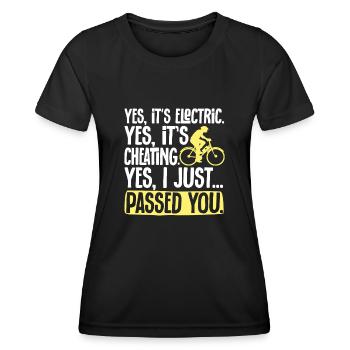Electric Bike Cycling Biker E-Bike - Women's Functional T-Shirt - black - Front - AI Model Female 172 light (172cm)