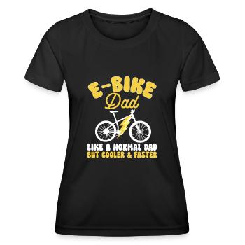 Electric Bike Cycling Biker E-Bike - Women's Functional T-Shirt - black - Front - AI Model Female 172 light (172cm)