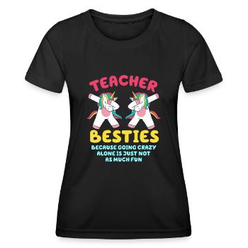 Les meilleurs amis des enseignants parce qu’ils deviennent fous - T-shirt sport Femme - noir - Devant - AI Model Female 172 light (172cm)