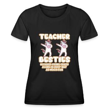 Les meilleurs amis des enseignants parce qu’ils deviennent fous - T-shirt sport Femme - noir - Devant - AI Model Female 172 light (172cm)