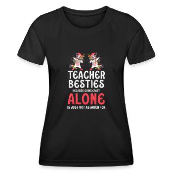 Les meilleurs amis des enseignants parce qu’ils deviennent fous - T-shirt sport Femme - noir - Devant - AI Model Female 172 light (172cm)