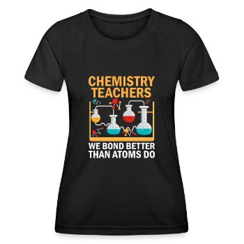 Professeur de sciences Professeur d’école Biologie Chimie P - T-shirt sport Femme - noir - Devant - AI Model Female 172 light (172cm)
