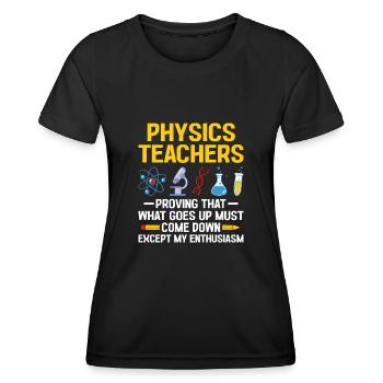Professeur de sciences Professeur d’école Biologie Chimie P - T-shirt sport Femme - noir - Devant - AI Model Female 172 light (172cm)