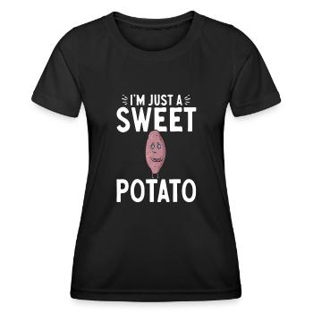 Légumes-racines de patates douces - T-shirt sport Femme - noir - Devant - AI Model Female 172 light (172cm)