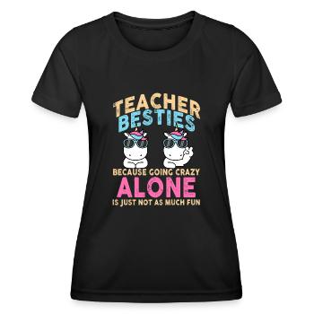 Les meilleurs amis des enseignants parce qu’ils deviennent fous - T-shirt sport Femme - noir - Devant - AI Model Female 172 light (172cm)