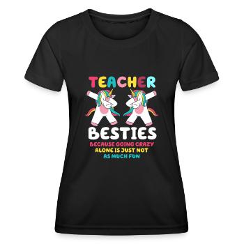 Les meilleurs amis des enseignants parce qu’ils deviennent fous - T-shirt sport Femme - noir - Devant - AI Model Female 172 light (172cm)