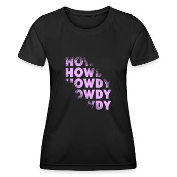 Western Country Texas Cowboyhut - Frauen Funktions-T-Shirt - Schwarz - Vorne - AI Model Female 172 light (172cm)