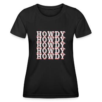 Western Country Texas Cowboyhut - Frauen Funktions-T-Shirt - Schwarz - Vorne - AI Model Female 172 light (172cm)