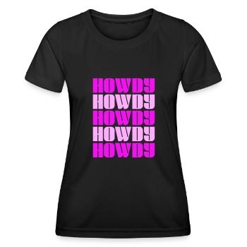 Western Country Texas Cowboyhut - Frauen Funktions-T-Shirt - Schwarz - Vorne - AI Model Female 172 light (172cm)