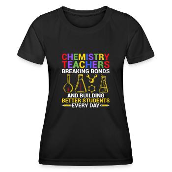 Professeur de sciences Professeur d’école Biologie Chimie P - T-shirt sport Femme - noir - Devant - AI Model Female 172 light (172cm)