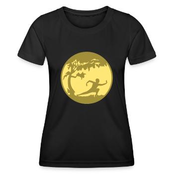 Qigong Karate Thai Chi Chigong Qi Gong - Frauen Funktions-T-Shirt - Schwarz - Vorne - AI Model Female 172 light (172cm)