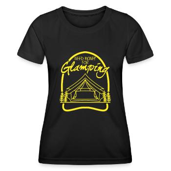 Camping, Glamping, Camping-car, Camping-car, Camping-car - T-shirt sport Femme - noir - Devant - AI Model Female 172 light (172cm)