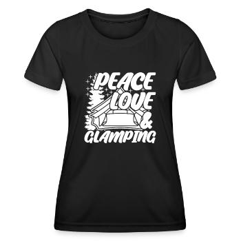 Glamping Camping Camping-car Camping-car - T-shirt sport Femme - noir - Devant - AI Model Female 172 light (172cm)