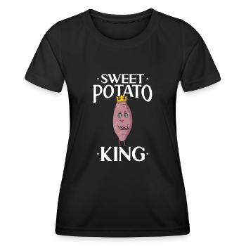 Légumes-racines de patates douces - T-shirt sport Femme - noir - Devant - AI Model Female 172 light (172cm)