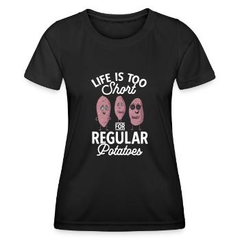 Légumes-racines de patates douces - T-shirt sport Femme - noir - Devant - AI Model Female 172 light (172cm)