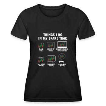 Trading Crypto Stock Market Investor Day Trader - Women's Functional T-Shirt - black - Front - AI Model Female 172 light (172cm)