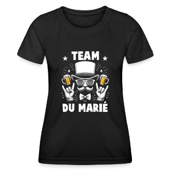 Junggesellenabschied Junggesellenabschied - Team des Bräutigams - Frauen Funktions-T-Shirt - Schwarz - Vorne - AI Model Female 172 light (172cm)