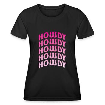 Western Country Texas Cowboyhut - Frauen Funktions-T-Shirt - Schwarz - Vorne - AI Model Female 172 light (172cm)