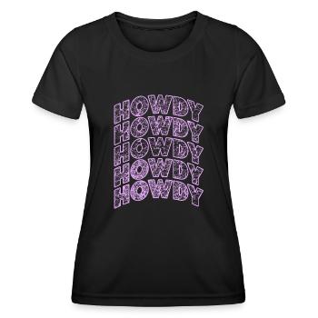 Western Country Texas Cowboyhut - Frauen Funktions-T-Shirt - Schwarz - Vorne - AI Model Female 172 light (172cm)