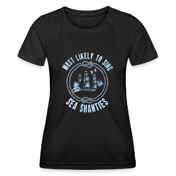 Sailor Meme Pirate Ship Ocean Sailing - Women's Functional T-Shirt - black - Front - AI Model Female 172 light (172cm)