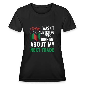 Trading Crypto Stock Market Investor Day Trader - Women's Functional T-Shirt - black - Front - AI Model Female 172 light (172cm)