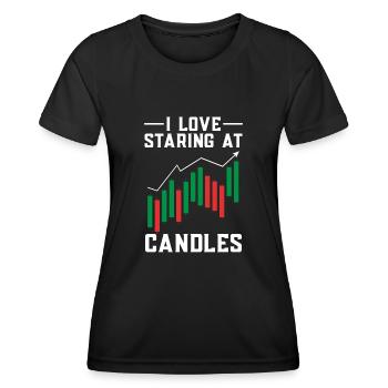 Trading Crypto Stock Market Investor Day Trader - T-shirt sport Femme - noir - Devant - AI Model Female 172 light (172cm)